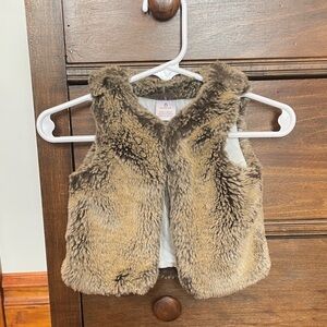 Carter's Brown Faux Fur Vest 6 mo